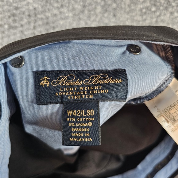 NWT Brooks Brothers Mens Pants Black 42x30 Advantage Chino Stretch Clark Fit - Picture 3 of 6
